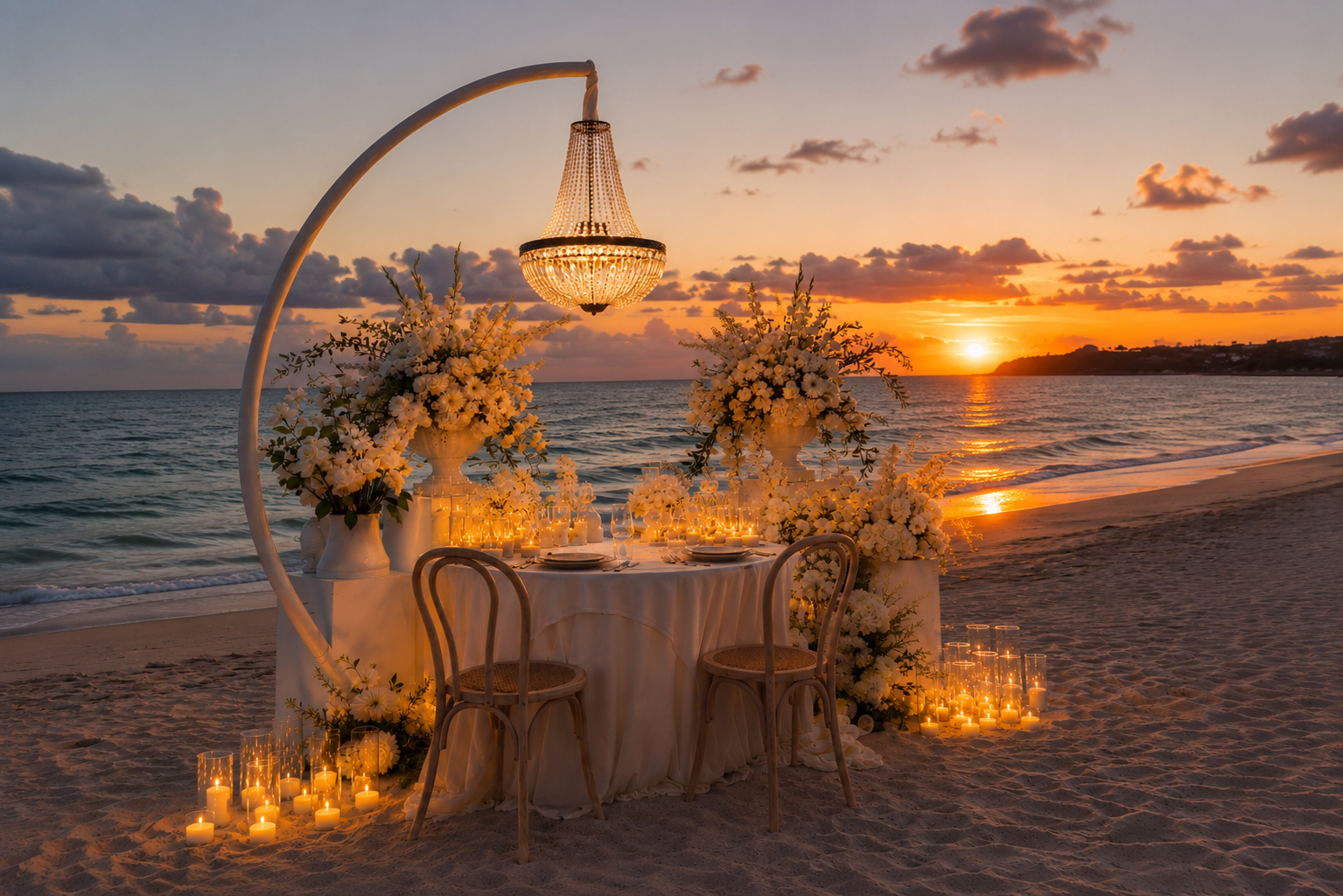 Romantic dinner setup reference 1 in Punta Cana